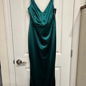 Macy's Elegant Green Maxi Dress